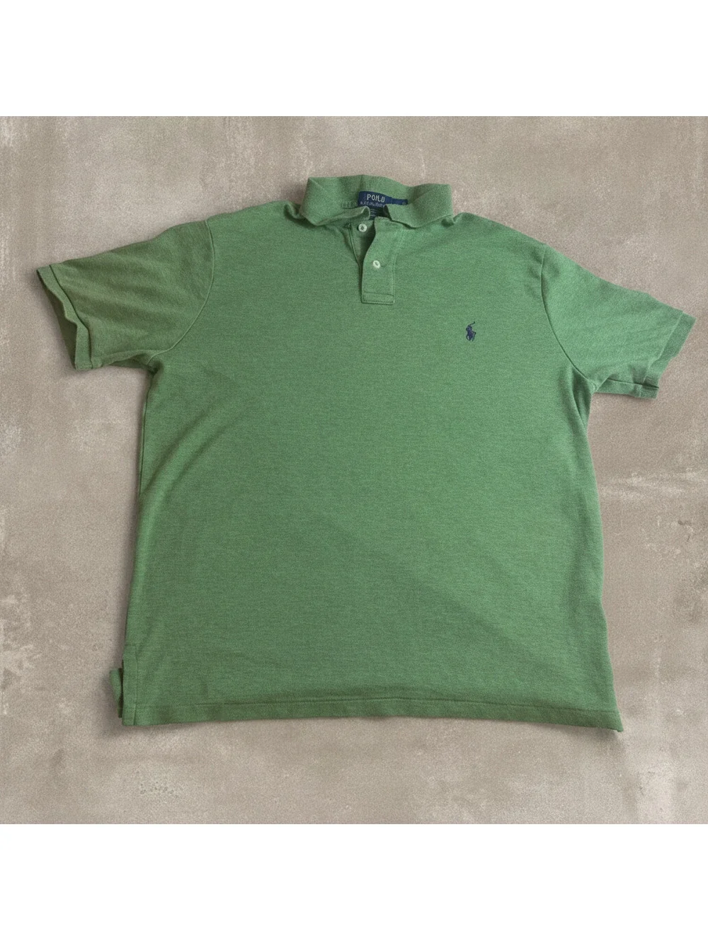 Polo Ralph Lauren Mens L Heather Green Polo Shirt Custom Fit Pony Logo